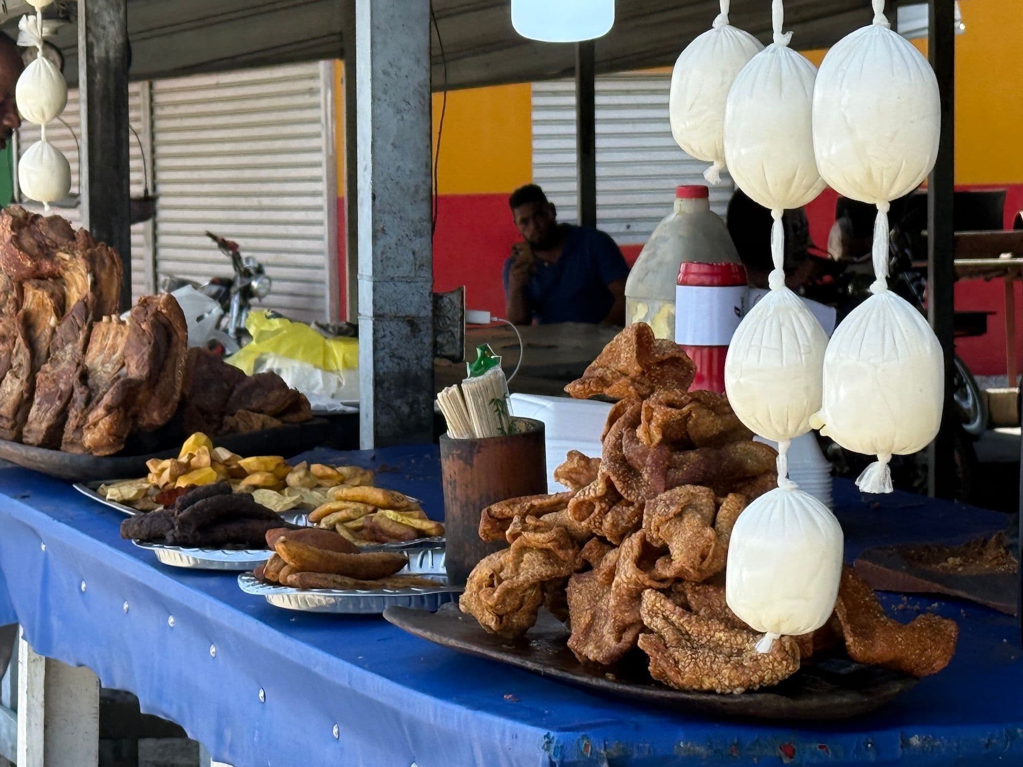 Dominican chicharrón from a roadside stop on the drive to and from Nagua, Dominican Republic