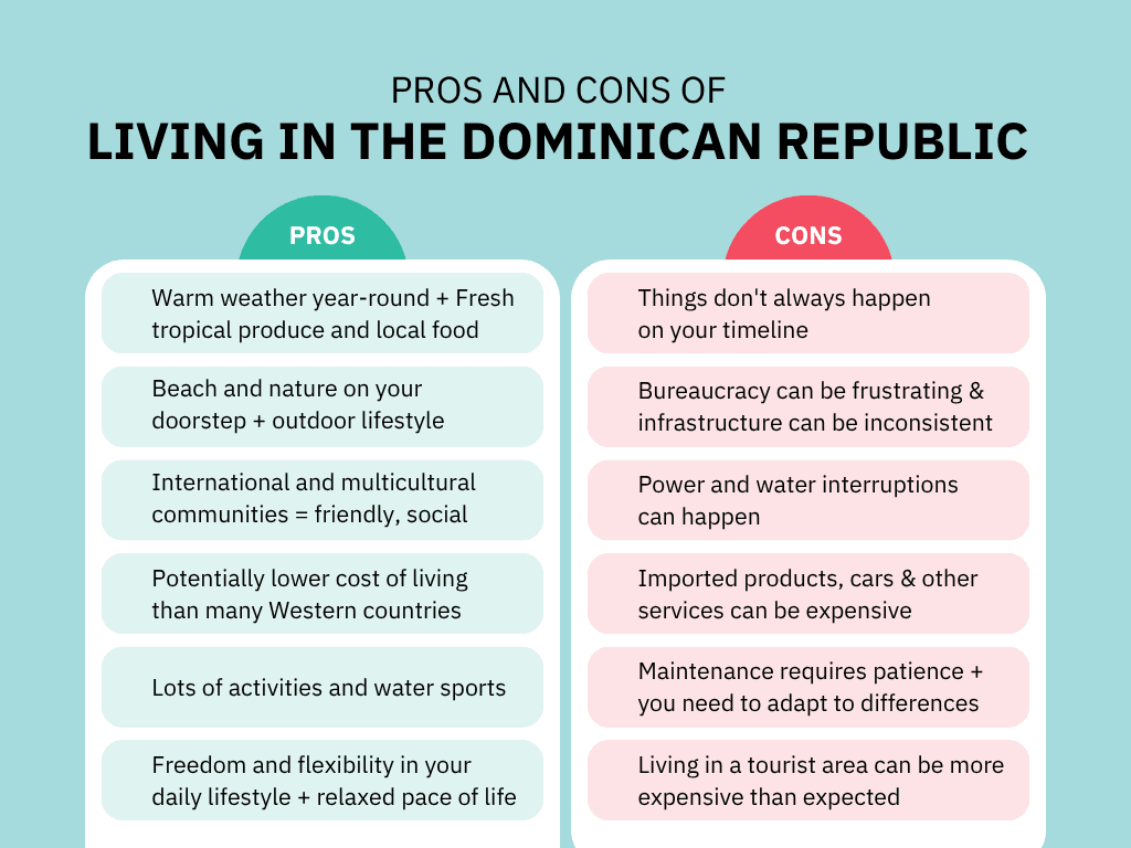 pros and cons about living in the dominican republic