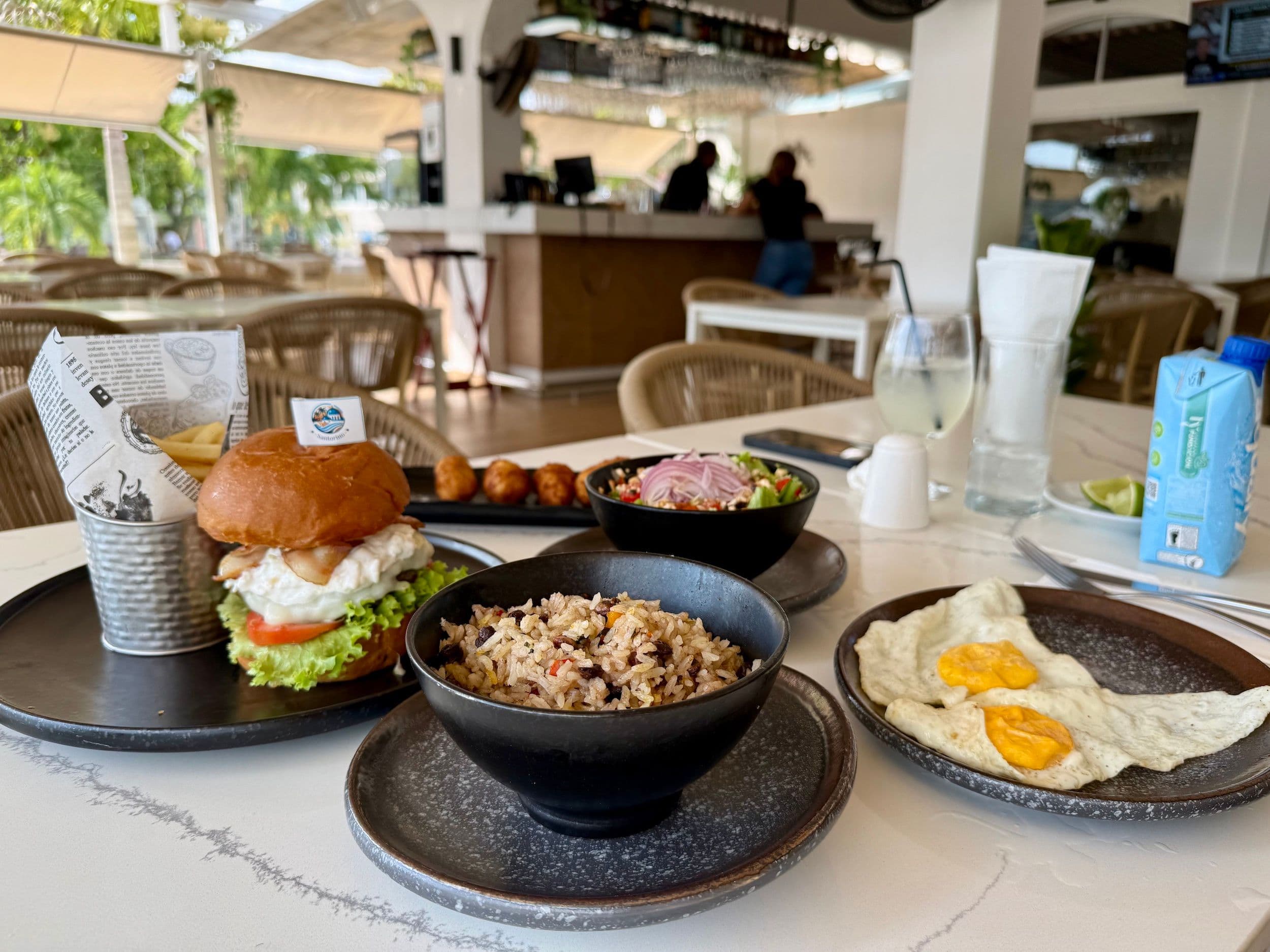 Santorino restaurant on the Samaná Malecón in the Dominican Republic