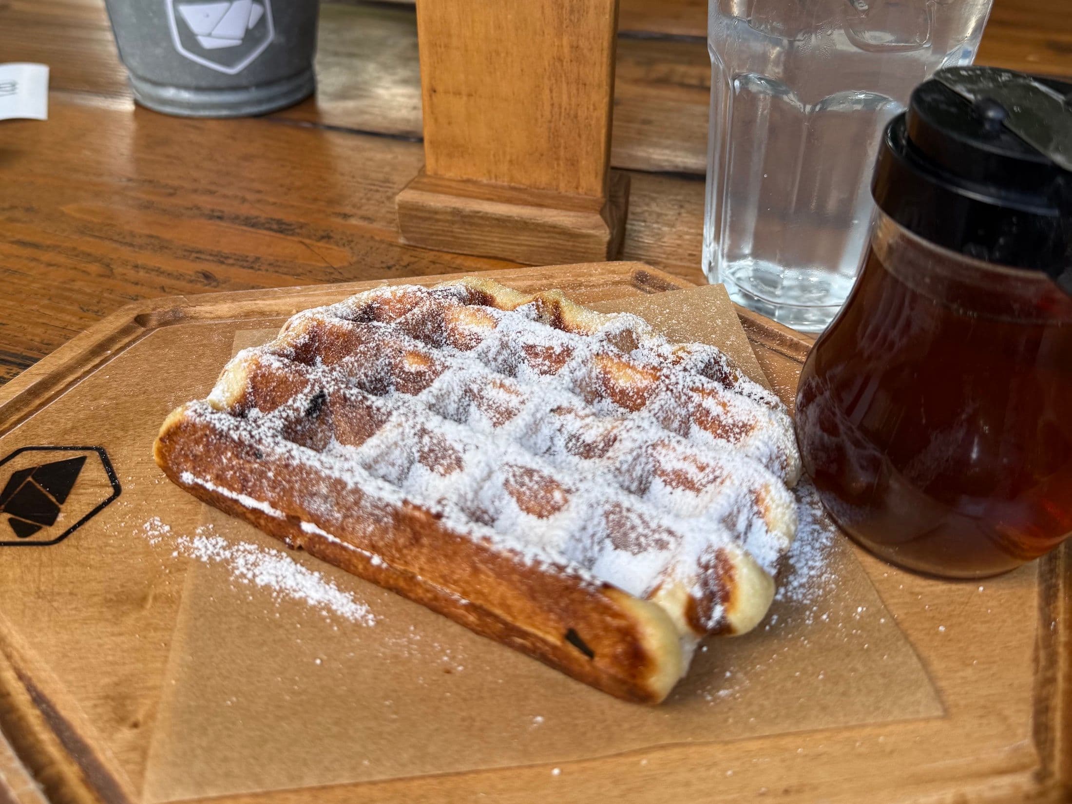 Eating a Liége waffle at Vagamundo in Cabarete